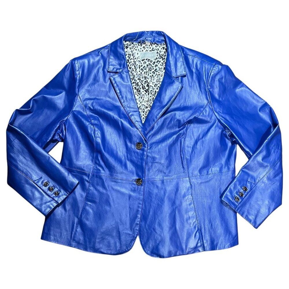 Guillaume Genuine Lined‎ Purple Leather Jacket Sz 2xl